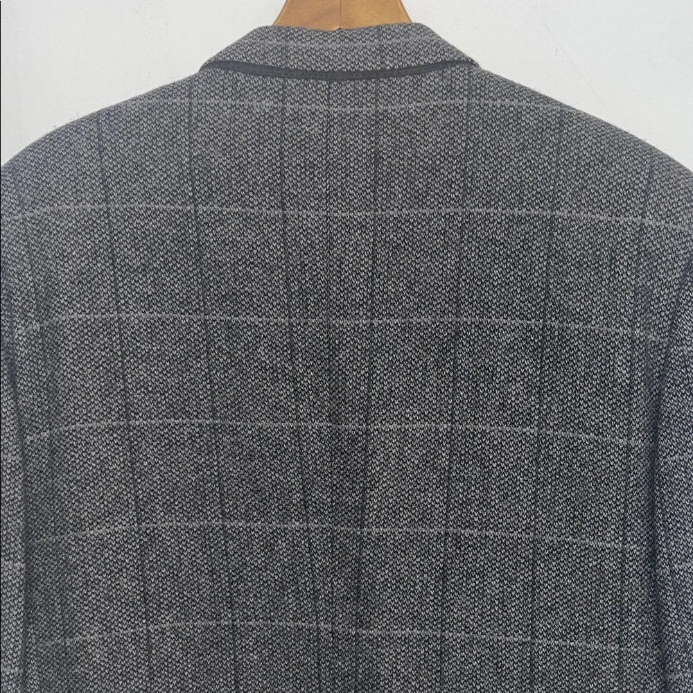 Hart Schaffner Marx 44R Men’s Vintage Gray Checkered Blazer, Pure Virgin #Wool